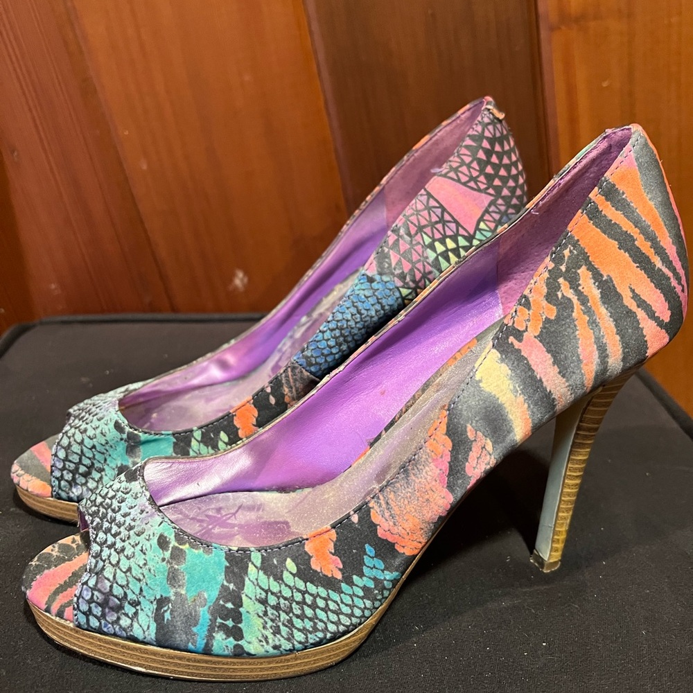 INC Rainbow Animal Print Pumps